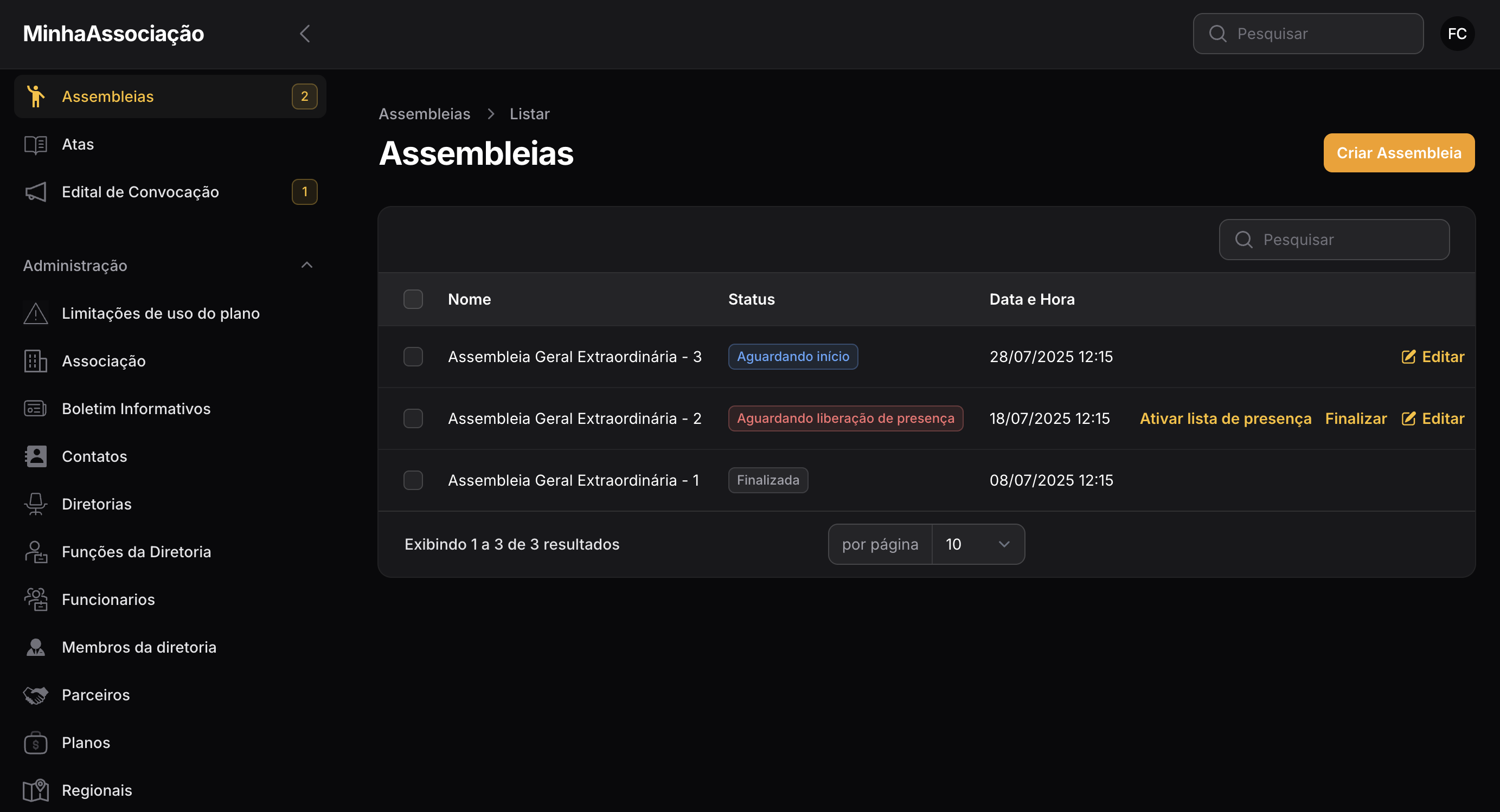 Benefícios do sistema